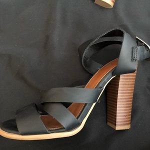 Black strappy heels
